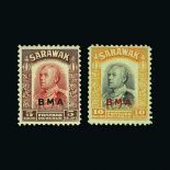 Sarawak : (SG 126-145) 1945 B.M.A. set, odd light tone marks on a few lower values, the $ values