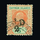 Cayman Islands : (SG 18) 1907 ½d on 5s salmon and green fine used, CAYMAN BRAC pmk Cat £450 (image