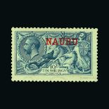 Nauru : (SG 23d) 1916-23 DLR 10s bright blue, yellowish gum, fine l.m.m.  Scarce. Cat £500 (image