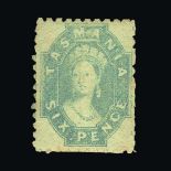 Australia - States - Tasmania : (SG 75) 1863-71 Perf 12 6d slate violet fresh m.m. Cat £350 (image