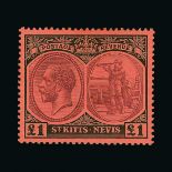 St. Kitts and Nevis : (SG 36) 1920-22 MCA £1 purple and black/red fresh l.m.m., very fine Cat £