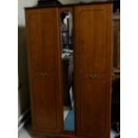 Modern 2 door wardrobe with central mirror, 44”w.