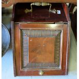 Edw. Walnut Coal Scuttle with brass carrying handle.