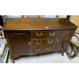 Mahogany Sideboard, Queen Ann style, rope edge moulding over arrangement of drawers and cupboards,