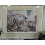 W. Russell Flint – “The Artists”, mezzotint in white frame, signed in pencil by Flint lower right,