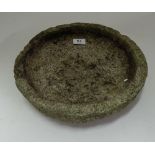 Circular Granite Bird Bath, 14” dia.