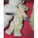 2 antique Toy Bears – 1 Merrythought Joys 19”h (worn), a small bear 11”h with leather arms (worn &