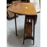 Arts & Crafts Walnut Sutherland Table, with oval ends, on tapered legs. 25”w, opens to 30”d.