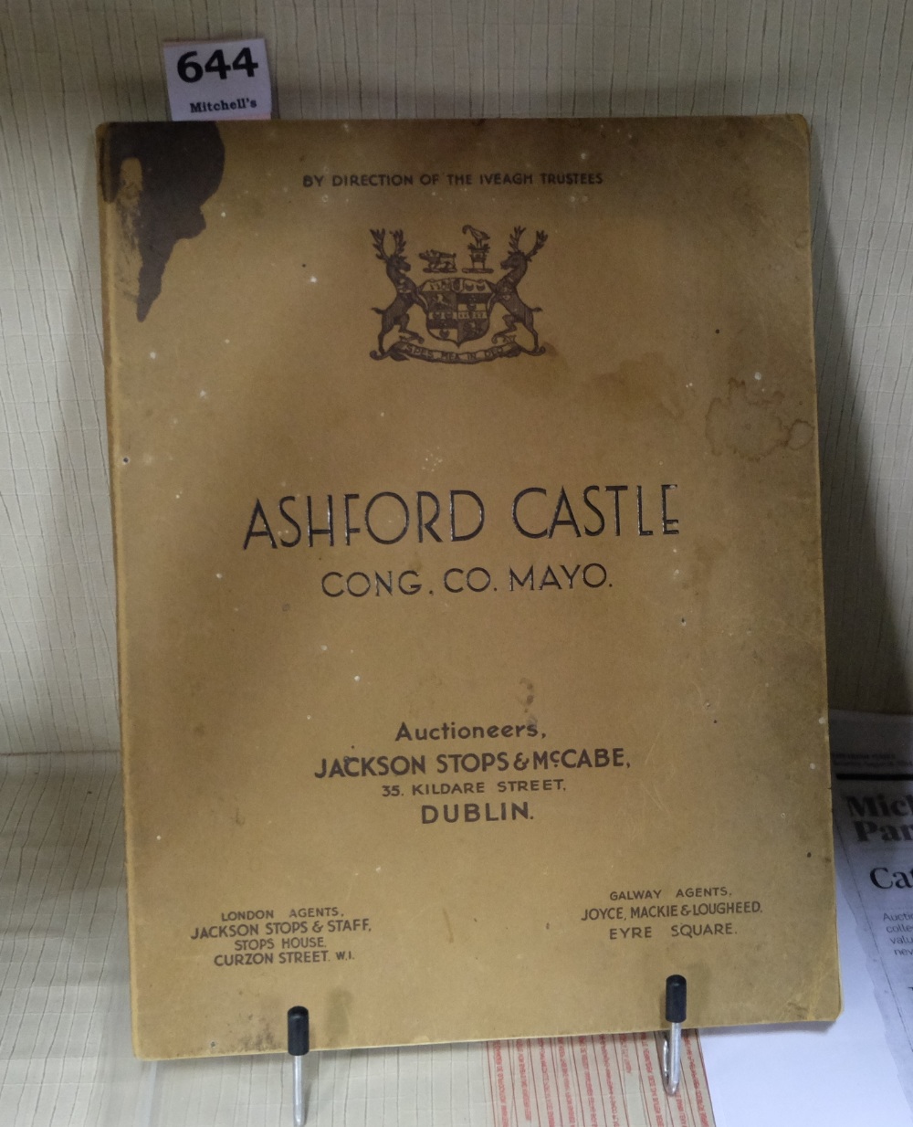 Ashford Castle, Cong, Co. Mayo – Auction Catalogue May 1939, Auctioneers Jackson Stops & McCabe,