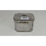 Edw. Silver Plate Casket, satin lined and initialled, 3”h x 4.5”w