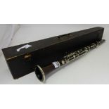 Clarinet, in original wooden box, 25”l.