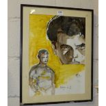 Oil on board – Contemporary Portrait Study – Boys I & II, signed R B ‘86