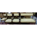 4 piece early 20thC French Walnut Drawing Room Suite incl. a 2-seater couch, a pair of Armchairs & a