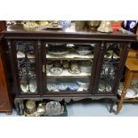 Mahogany Display Cabinet, the glass door enclosing 3 shelves, moulded mounts to side glass panels,