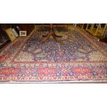 Old Persian Tabriz Floor Rug with central “Swinging Lantern”, design, 393 x 295cm