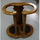 Walnut umbrella stand, with kidney shaped top, 24”h.