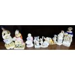 8 Porcelain and Staffordshire figurines – dancers, young boy, figures of Victorian ladies etc