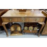 Attributed to J. Hicks, Dublin – mahogany Writing/Side Table, the moulded rectangular top over 3