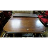 Victorian Mahogany Extending D-End Dining Table (2 removable leaves), on turned legs, 49”w x 90”