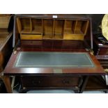Inlaid Mahogany Fall-front Writing Bureau, the interior fitted with drawers and cubby holes, with