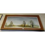 Contemporary Oil on Canvas – Avenue with Trees by Ron Fallon, signed lower right, in a canvas