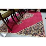 Persian Floor Runner, Black Ground with Red Designs, 390cm x 63cm