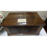 19thC Mahogany Document/Safe Keeping Box, the hinged lid enclosing an arrangement of compartments,