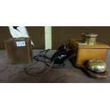 Old “Silent” projector in case, telephone & camera (3)