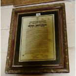 1950’s copy of the 1916 Irish Republic Proclamation, in moulded frame