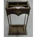 Copper Art Nouveau Stick Stand, with brass rails, original drip tray, 2ft h x 13”w