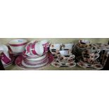 2 part Victorian China Teasets – 1 Worcester, both red ground (58 pieces approx.)