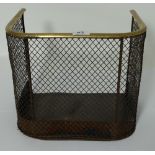 Victorian stove spark guard with brass top rail, 12”h x 14”w.