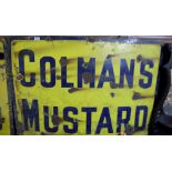 Pair of 19th Colemans Mustard Enamel Advertising Signs, 4ft w x 3ft h & a “Stephens Ink” enamel sign