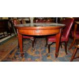 Oval End Mahogany Extension Dining Table (2 removable leaves), on square tapered legs and castors.