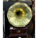 Reproduction “His Masters Voice” Gramaphone with brass horn & Book – HMV Catalogue 1914 – 1918 (2).