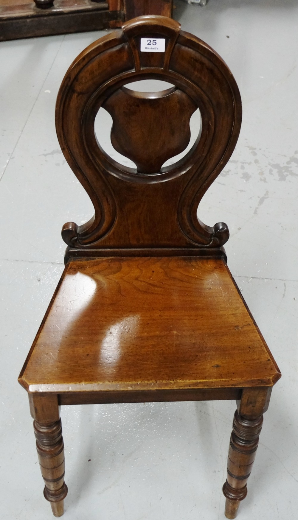 WMIV Mahogany Hall Chair, the oval back with shield insert.