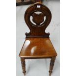 WMIV Mahogany Hall Chair, the oval back with shield insert.