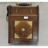 Edw. Mahogany Coal Scuttle, with shovel, brass mounts and brass framed carrying handle.