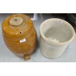 Doulton Stoneware Barrell & Earthenware Pot (2)