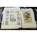12 identical “Field Sports” un-framed prints - “Stag Hunt” & 24 unframed Vanity Fair prints