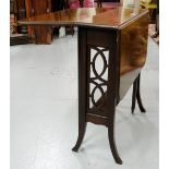 Inlaid mahogany Sutherland Table, on tapered legs, brass castors, 31” x 24”