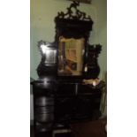 Victorian ebonised chiffonier.