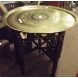 Victorian Oriental brass topped table.