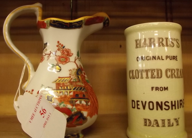 Ironstone jug and DEVON HARRIS CREAM pot