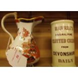 Ironstone jug and DEVON HARRIS CREAM pot