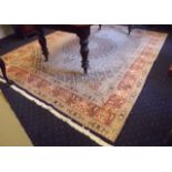 Persian silk and wool carpet. { 300cm L