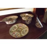 Imari plate two marble book ends and two
