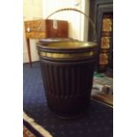 Brass bound mahogany peat bucket.