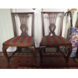 Pair of 18th. Irish mahogany side chairs