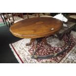 Victorian inlaid walnut breakfast table